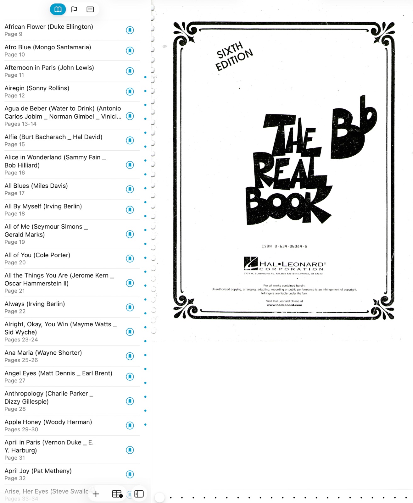 Real Book Vol. 1 — 6th Edition in Bb